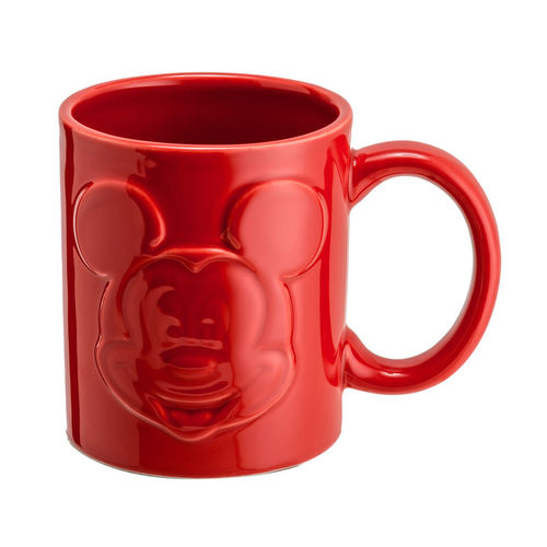 JTY- Taza Desayuno Mickey en relieve roja Rojo 43